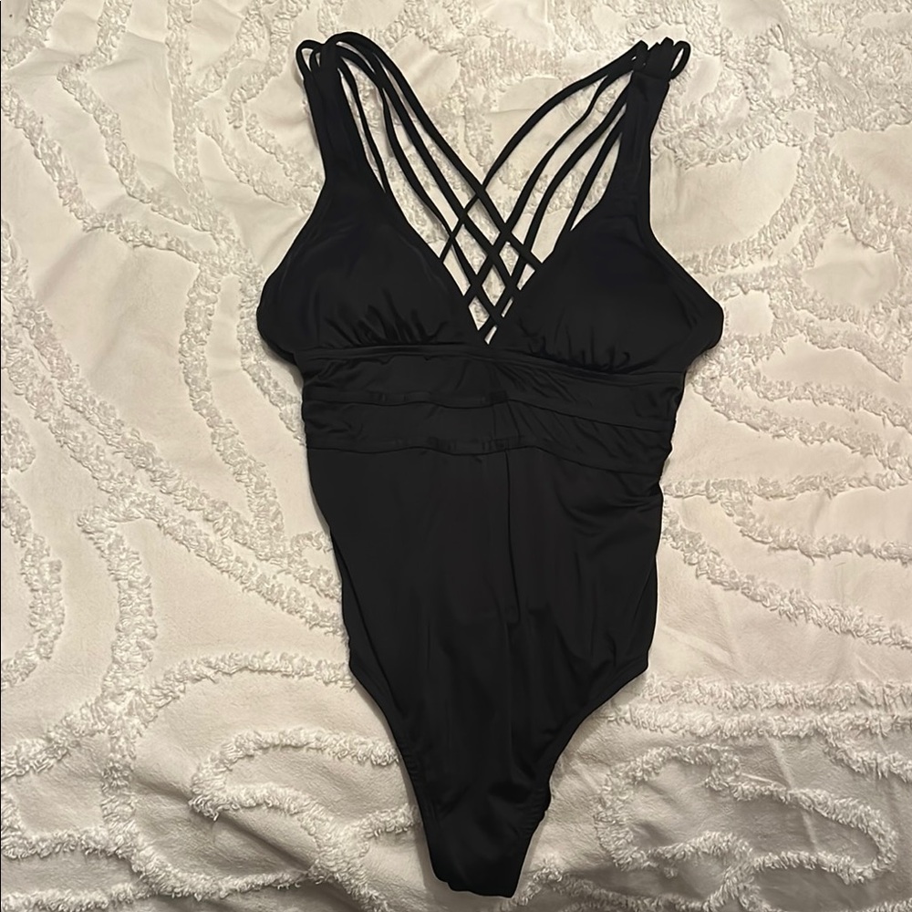 Apt. 9 Black One-Piece Swimsuit